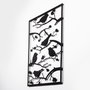 Wallity Tree Branch Birds Escultura de pared de metal negra